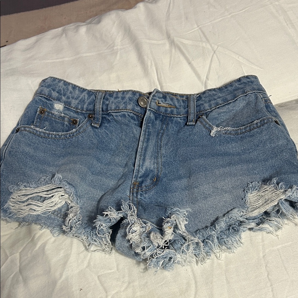 Rue21 Blue Distressed Jean Shorts